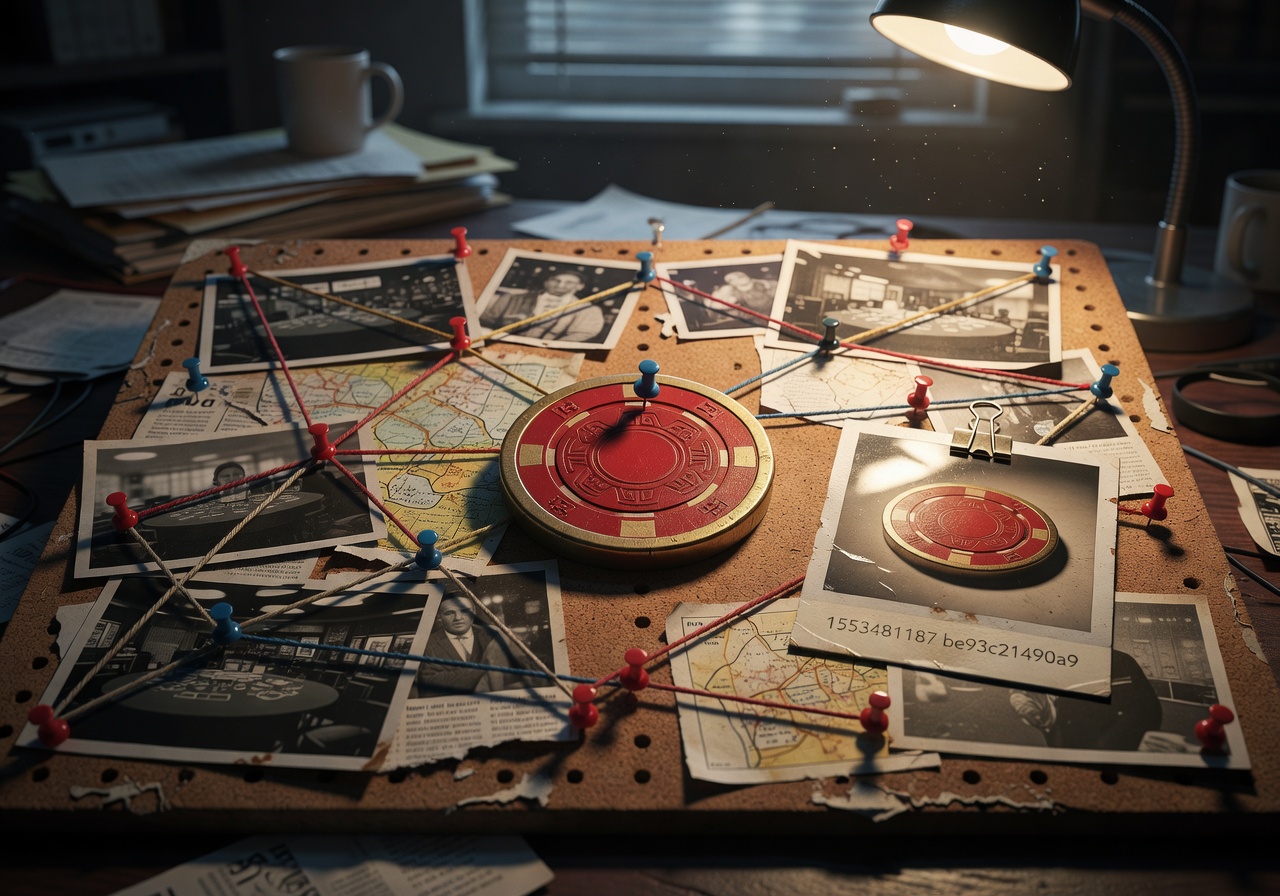 Casino chip clue on investigation board